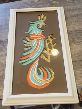 Turner" Fighting Rooster" 1950s Style Relief,glass Front,in Great Cond.